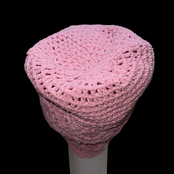Hand Woven Hollowed-Out hat Stylish and Charming Flower Beanie - Picture 4 of 7